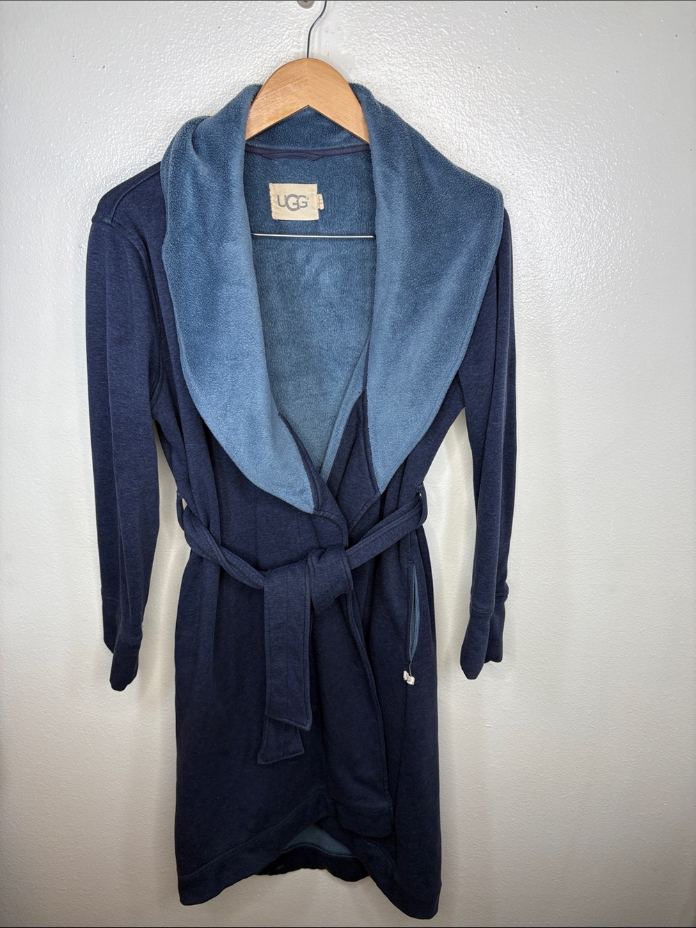 UGG Robinson Blue 2 Tone Jersey Fleece Robe Men Size S